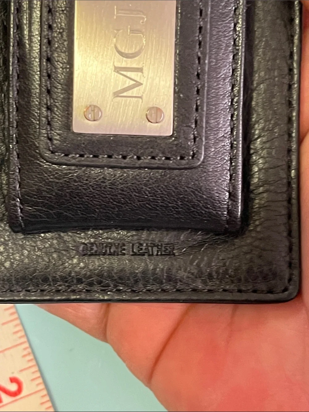Things Remembered Brown Leather Money Clip with Rose Gold Plate
